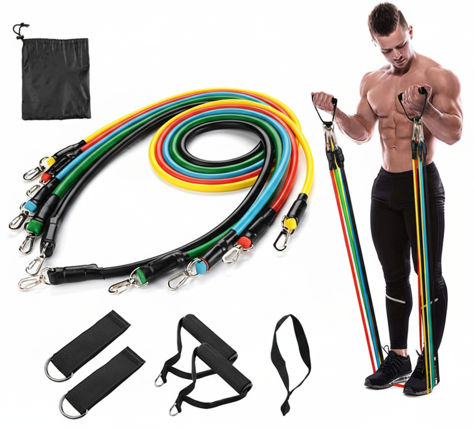 11 Piece Resistance Band Set for Home Workouts and Strength Training