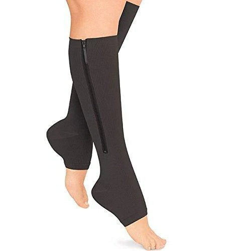 Easy Wear Zipper Compression Socks. 20-30 mmHg Firm Support