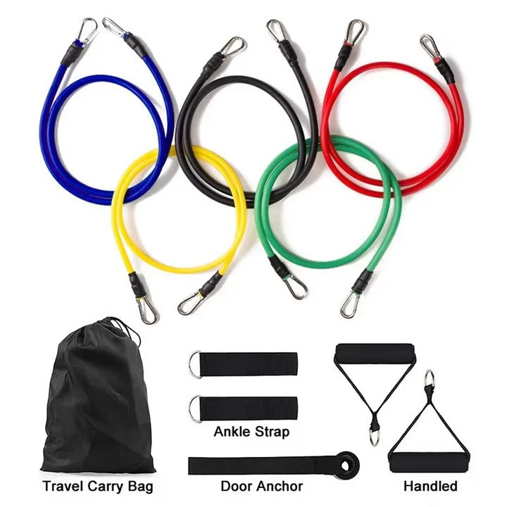 11 Piece Resistance Band Set for Home Workouts and Strength Training